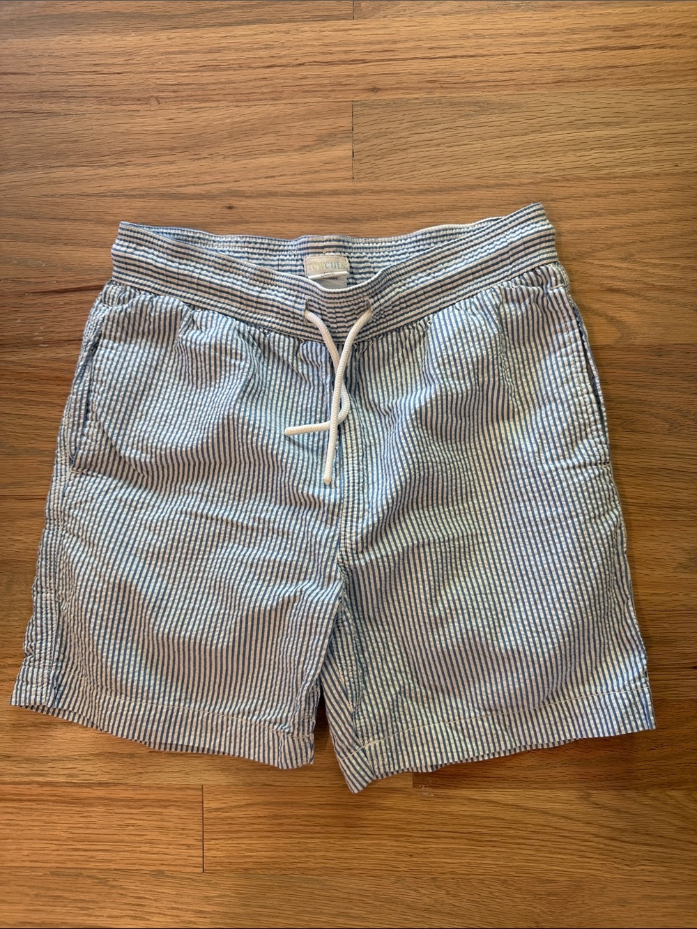 J.Crew Crewcuts Boys Size 7 Blue White Seersucker Pull-On Shorts